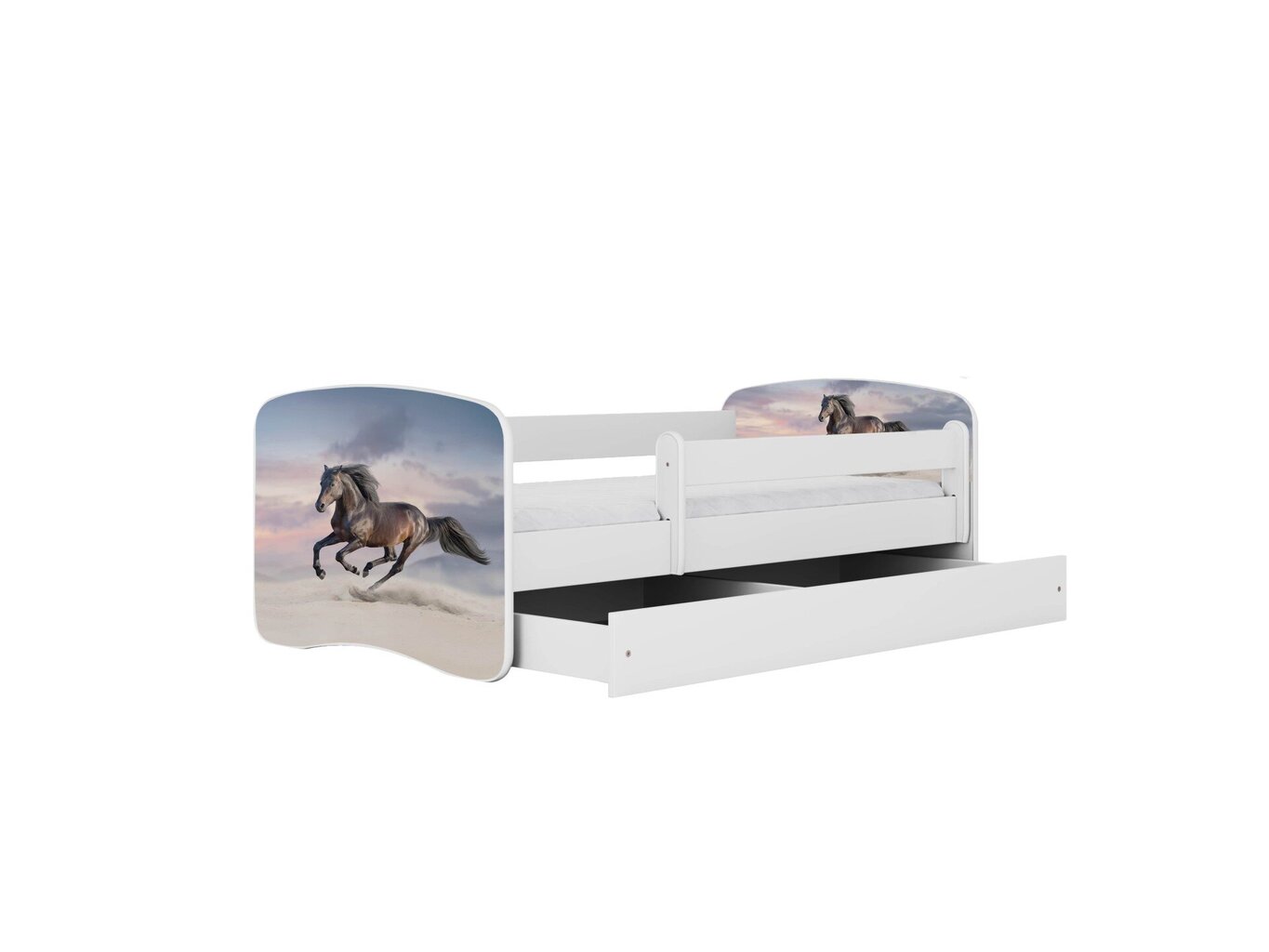 Lastevoodi madratsiga/sahtliga Kocot Kids BabyDreams White galloping horse, erinevates värvides цена и информация | Lastevoodid | hansapost.ee