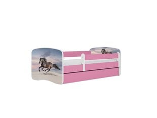 Детская кровать с матрасом Kocot Kids BabyDreams Pink galloping horse, розовая цена и информация | Детские кровати | hansapost.ee