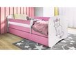 Lastevoodi madratsi ja sahtliga Kocot Kids BabyDreams Pink cat, roosa/valge hind ja info | Lastevoodid | hansapost.ee