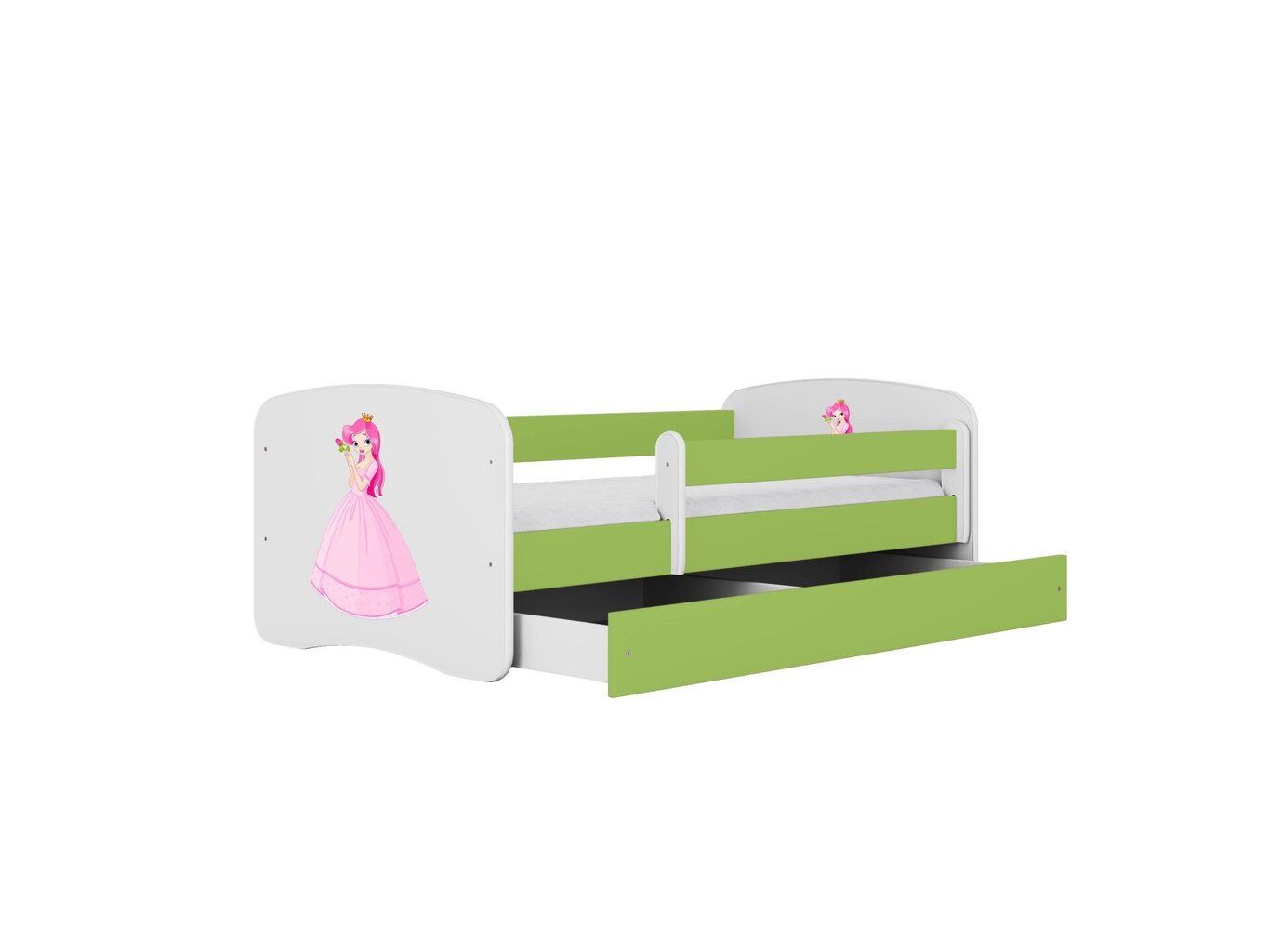 Lastevoodi madratsiga Kocot Kids BabyDreams Green princess, roheline/valge hind ja info | Lastevoodid | hansapost.ee