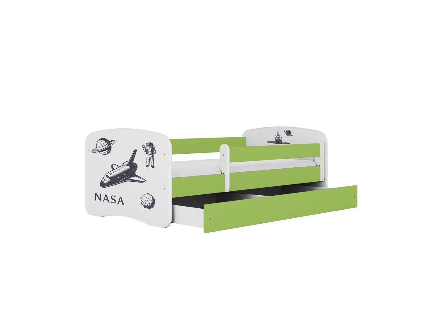 Lastevoodi madratsiga Kocot Kids BabyDreams Green Nasa, roheline/valge hind ja info | Lastevoodid | hansapost.ee