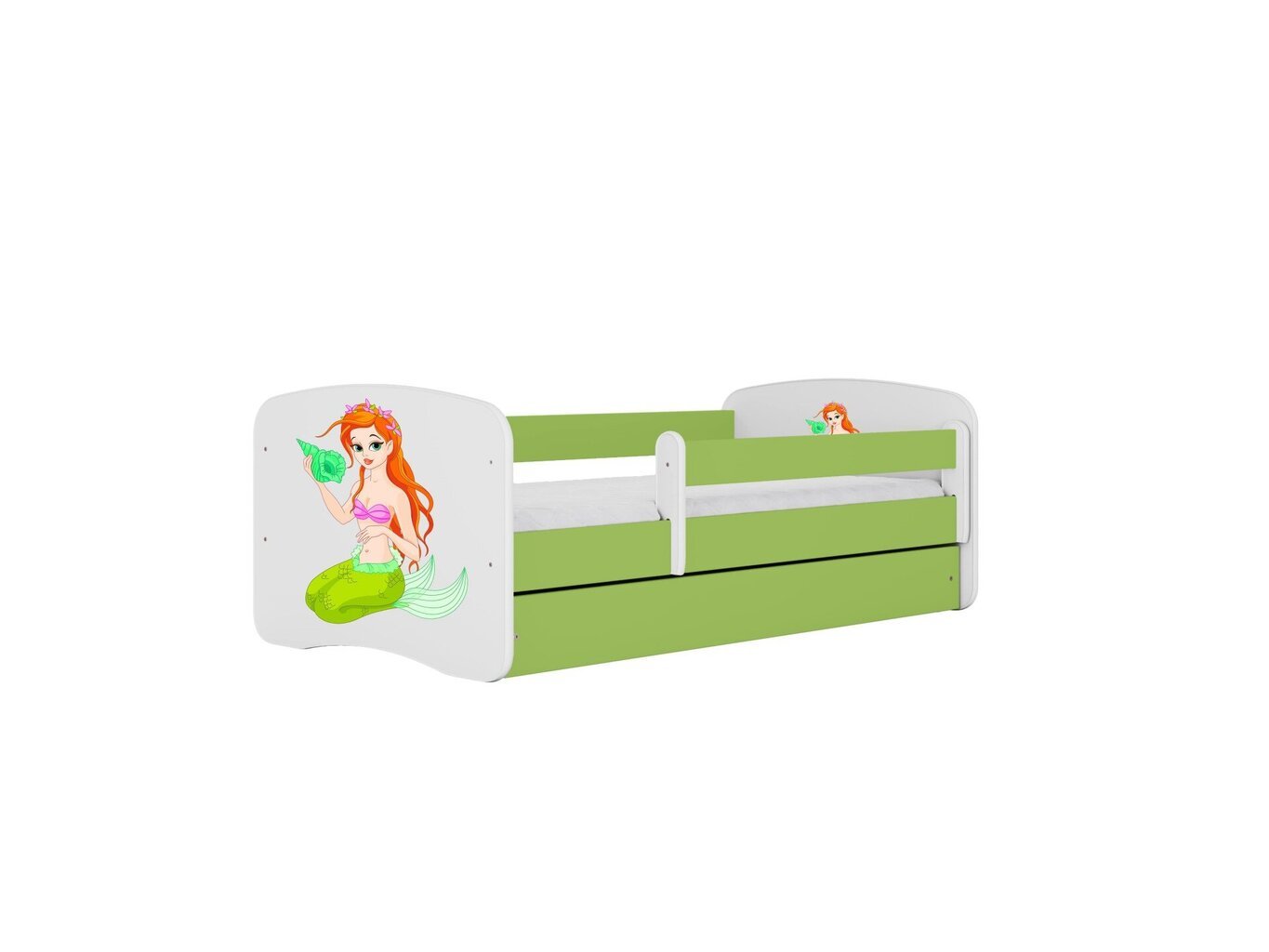 Lastevoodi madratsiga Kocot Kids BabyDreams Green mermaid, roheline цена и информация | Lastevoodid | hansapost.ee