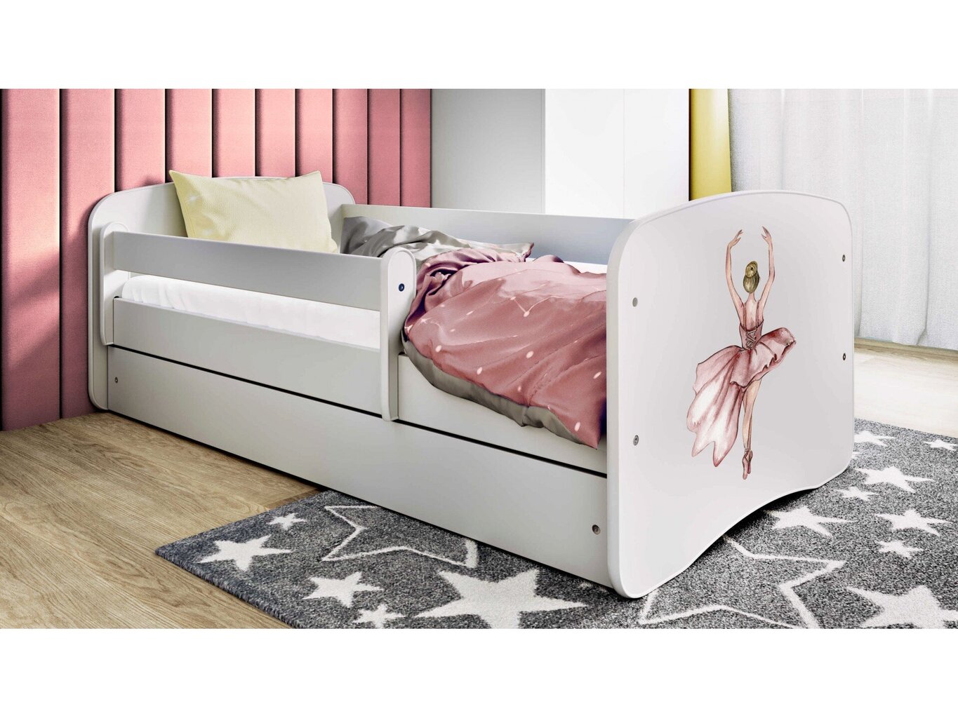 Lastevoodi ilma madratsita/sahtliga Kocot Kids BabyDreams White dancer, valge цена и информация | Lastevoodid | hansapost.ee