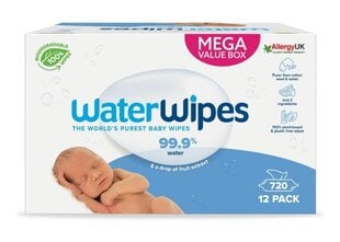 Влажные салфетки Waterwipes, 12 x 60 шт. цена и информация | Косметика для мам и детей | hansapost.ee