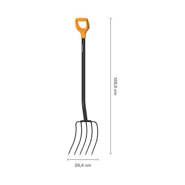 Sõnnikuhark Fiskars Solid+, must цена и информация | Aiatööriistad | hansapost.ee