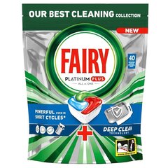 Fairy таблетки для посудомоечных машин Platinum plus Deep Clean, 40 шт. цена и информация | Гели для посудомоечных машин | hansapost.ee