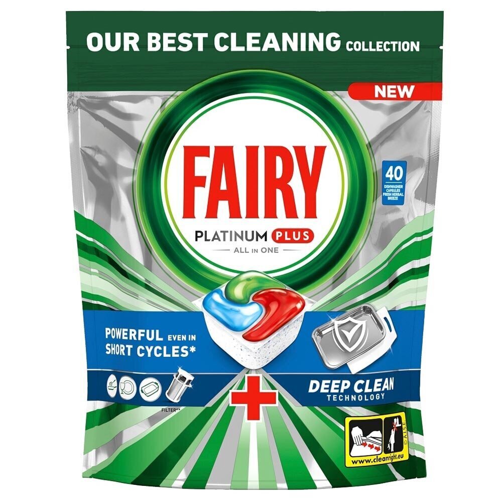 Fairy nõudepesumasina tabletid Platinum plus Deep Clean, 40 tk цена и информация | Nõudepesuvahendid | hansapost.ee