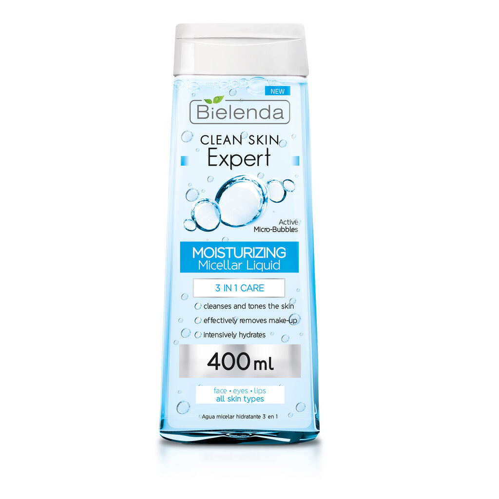 Micellar näovesi Bielenda Clean Skin Expert 3in1 400 ml hind ja info | Näopuhastusvahendid | hansapost.ee