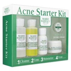 MARIO BADESCU Acne Starter Gift Set Уход за проблемной кожей лица: Очищающее средство для лица от прыщей 59 мл + огуречный лосьон 59 мл + Безмасляный увлажняющий крем 29 мл + Подсушивающая маска 14 г + Бонус (Подсушивающий мини-крем) цена и информация | Аппараты для ухода за лицом | hansapost.ee