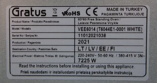 Gratus VEE6014 price and information | Electric cookers | hansapost.ee