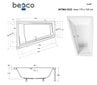 Vann Besco Intima Duo, 170x125 cm, vasakpoolne hind ja info | Vannid | hansapost.ee