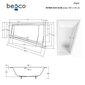 Vann Besco Intima Duo Slim, 180x125 cm, parempoolne hind ja info | Vannid | hansapost.ee