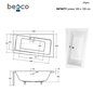 Vann Besco Infinity koos viimistlusega, 160 x 100 cm, parempoolne hind ja info | Vannid | hansapost.ee