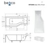 Vann Besco Integra koos viimistlusega, 150x75 cm, vasakpoolne price and information | Vannid | hansapost.ee