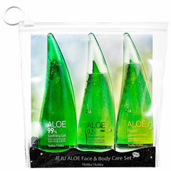 Komplekt Holika Holika Jeju Aloe Face&Body Care: Näomask 55 ml + dušigeel 55 ml + rahustav geel 55 ml hind ja info | Näopuhastusvahendid | hansapost.ee