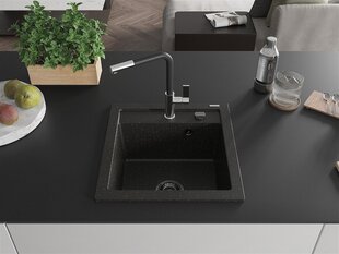 Graniidist köögivalamu Mexen Vito segisti ja sifooniga, Metallic black/gold+Black/Chrome цена и информация | Раковины на кухню | hansapost.ee