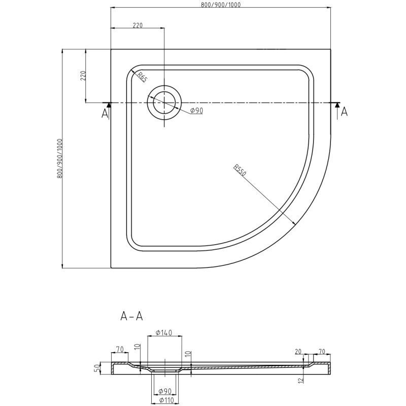 Poolringne dušialus Mexen Flat sifooniga, 100 x 100 cm, Valge цена и информация | Dušialused | hansapost.ee