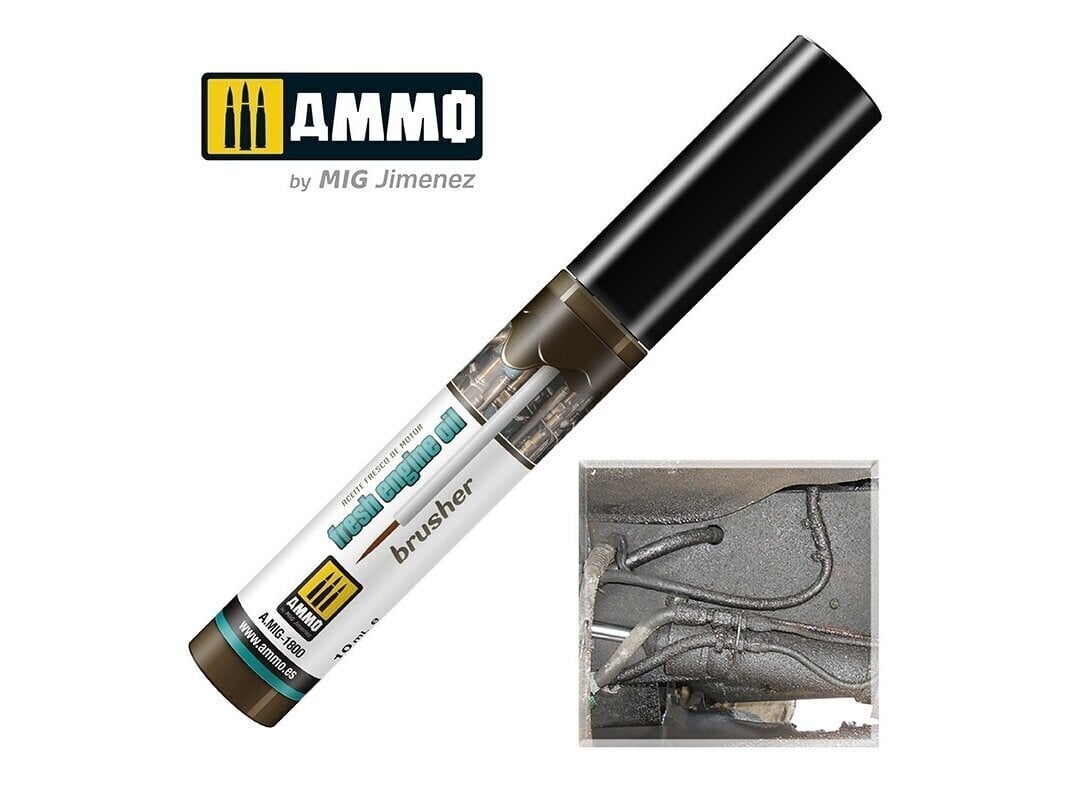 AMMO MIG - EFFECTS BRUSHER - Fresh Engine Oil, 1800 hind ja info | Kunstitarbed, voolimise tarvikud | hansapost.ee