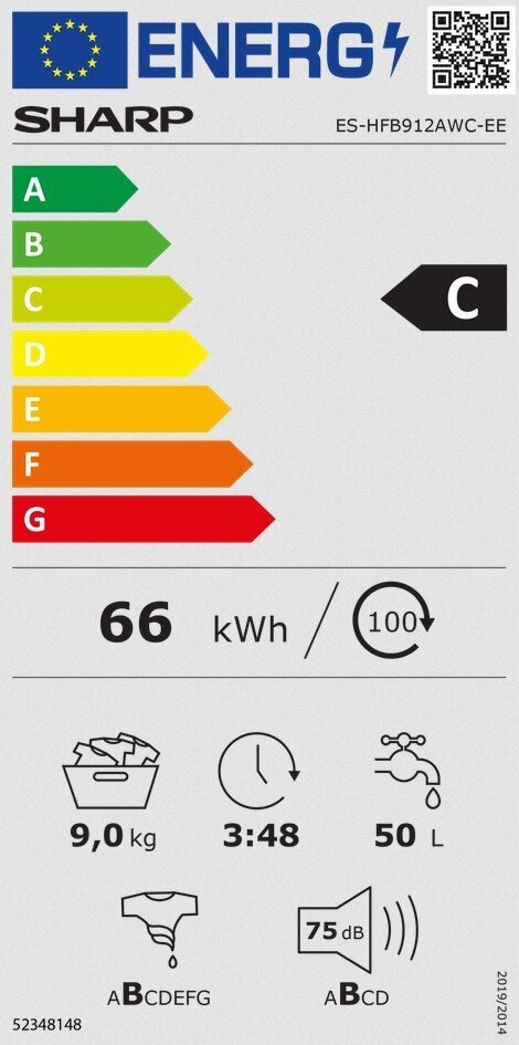 Sharp ES-HFB912AWC-EE hind ja info | Pesumasinad | hansapost.ee