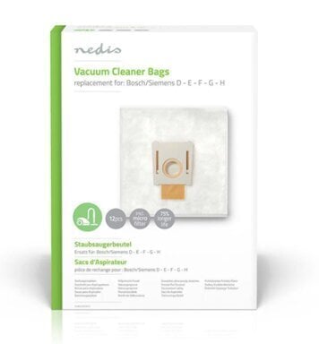 NEDIS DUBG220SIB12 Vacuum cleaner bags BOCSH / SIEMENS TYPE D / E / F / G / H ( 12 pcs.) цена и информация | Tolmuimejate lisatarvikud | hansapost.ee