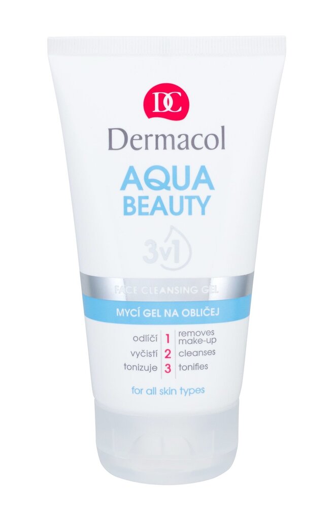 Näopuhastusgeel Dermacol Aqua beauty 3in1 150 ml цена и информация | Näopuhastusvahendid | hansapost.ee