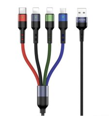 Usams 2xlightning/microUSB/USB-C, 1.2 m hind ja info | Juhtmed ja kaablid | hansapost.ee