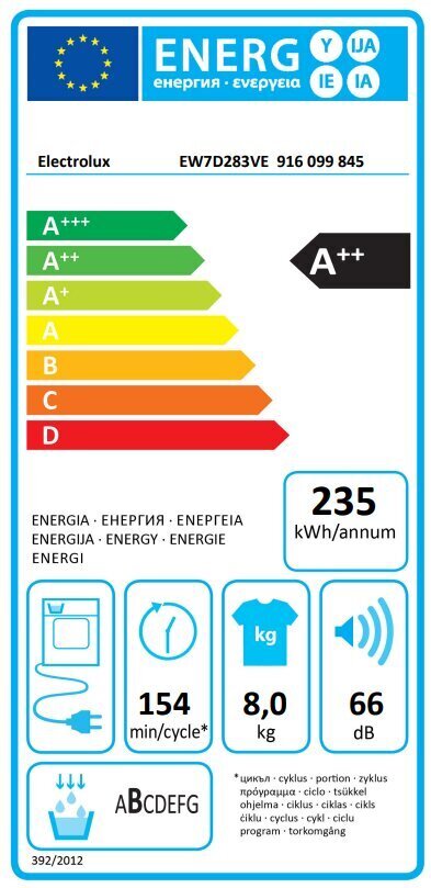 Electrolux EW7D283VE цена и информация | Pesukuivatid | hansapost.ee