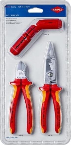 Elektriseadmete paigalduskomplekt Knipex 00 31 30 BK V01, 3 tk. hind ja info | Käsitööriistad | hansapost.ee