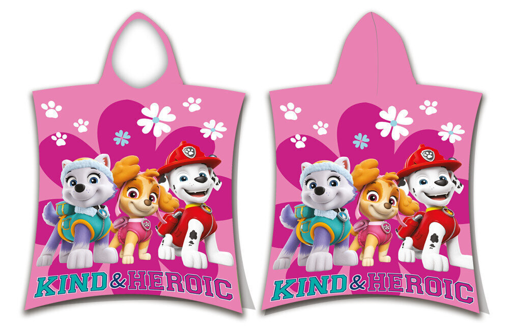 Lasterätik Paw Patrol Heroic Poncho 50x115 cm цена и информация | Rätikud ja saunalinad | hansapost.ee