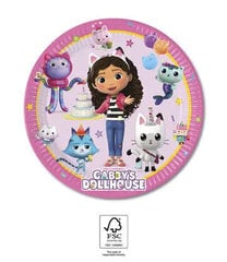 Gabby's Dollhouse Одноразовые бумажные тарелки  (8 шт) 20 cm FSC цена и информация | Праздничная одноразовая посуда | hansapost.ee