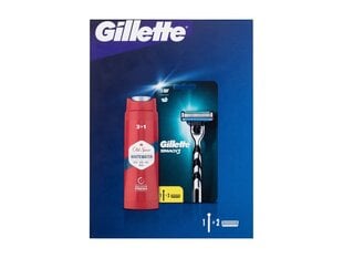 Набор Gillette Mach3: бритва + сменные кассеты, 2 шт. + гель для душа/шампунь Old Spice Whitewater, 250 мл цена и информация | Средства для бритья | hansapost.ee