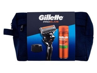 Набор Gillette ProGlide: бритва + кассета для бритвы, 1 шт. + гель для бритья Fusion5, 200 мл + подставка + косметичка цена и информация | Средства для бритья | hansapost.ee