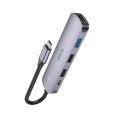 Адаптер Hoco HB27 Type-C Multi-Function Converter HDMI+USB3.0+USB2.0*2+PD серый цена и информация | Адаптеры, USB-разветвители | hansapost.ee