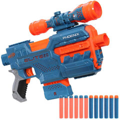 Игрушечный автоматический бластер Elite 2.0 Phoenix с аксессуарами Nerf, синий/оранжевый, 13 д цена и информация | Игрушки для мальчиков | hansapost.ee