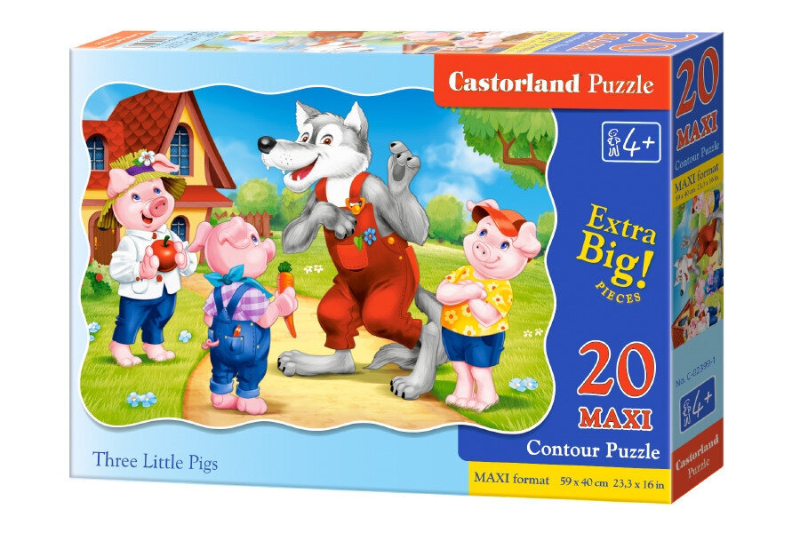 Puzzle 20 Three Little Pigs 02399 hind ja info | Pusled lastele ja täiskasvanutele | hansapost.ee