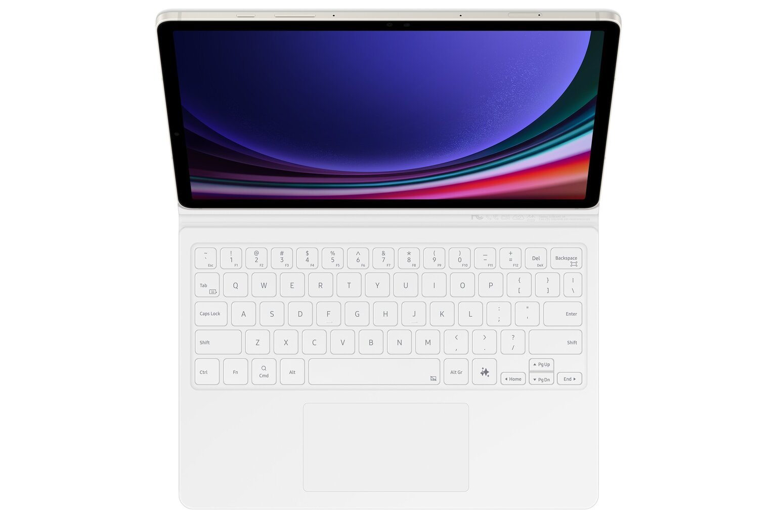 DX725UWE Book Cover Keyboard Samsung Galaxy Tab S9/S9 FE, White цена и информация | Tahvelarvuti ümbrised ja kaaned | hansapost.ee