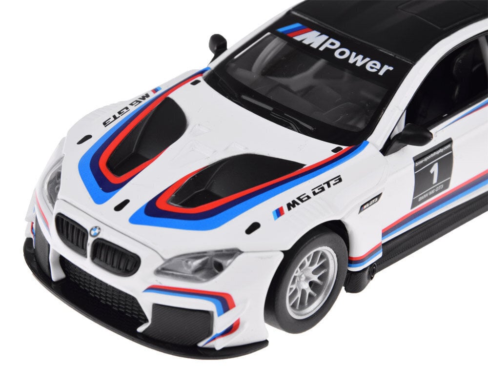 Metallist sportauto BMW M6 GT3, valge цена и информация | Mänguasjad poistele | hansapost.ee