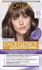 Juuksevärv L'Oréal Paris Excellence Cool Creme, 6.11 Ultra Ash hind ja info | Juuksevärvid | hansapost.ee