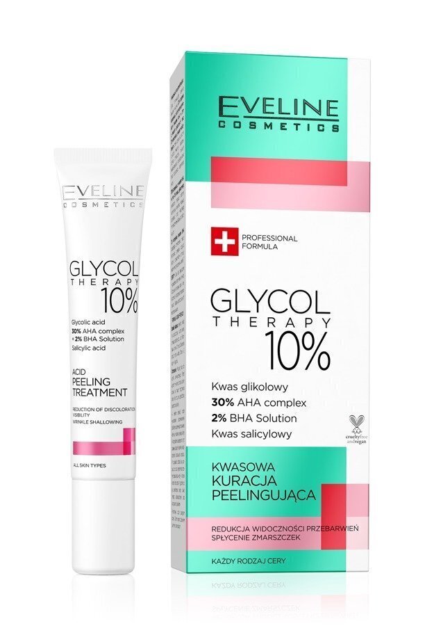 Happega näokoorija Eveline Cosmetics Glycol Therapy 10% 20 ml hind ja info | Näopuhastusvahendid | hansapost.ee