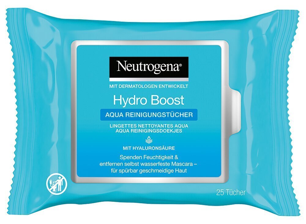 Niisutavad näopuhastuslapid Neutrogena Hydro Boost 25 tk цена и информация | Näopuhastusvahendid | hansapost.ee