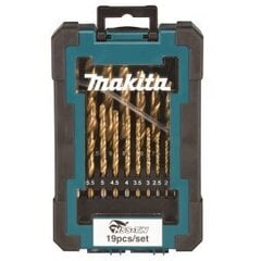 Набор металлических сверл Makita D-72229 HSS-Tin, 19 шт. цена и информация | Механические инструменты | hansapost.ee