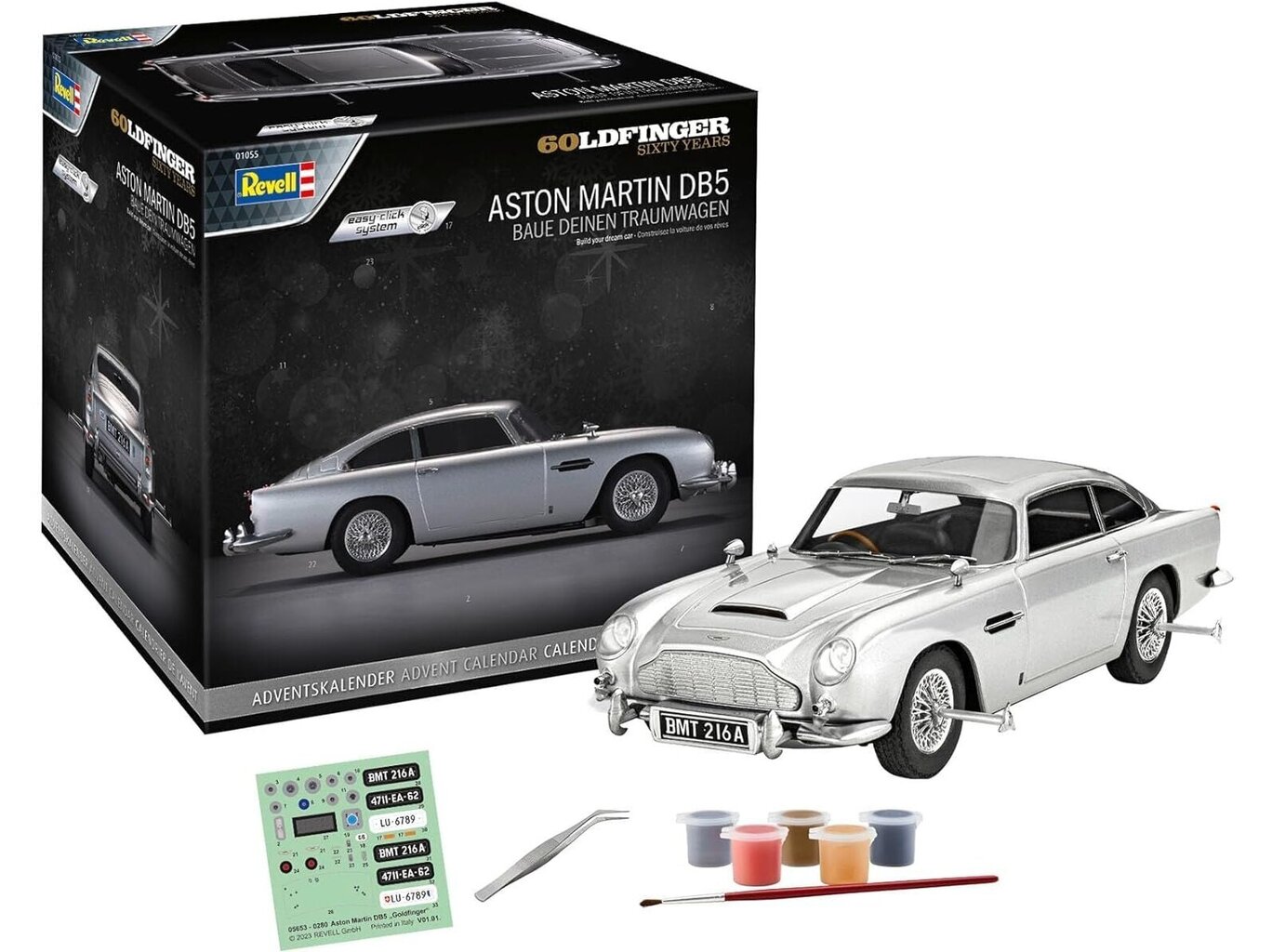 Konstruktor advendikalender Revell 007 Aston Martin DB5, 1/24, 01055 цена и информация | Klotsid ja konstruktorid | hansapost.ee