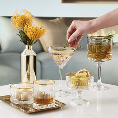 Pasabahce martini klaas Elysia Gold, 220 ml, 4 tk price and information | Glasses, mugs and jugs | hansapost.ee