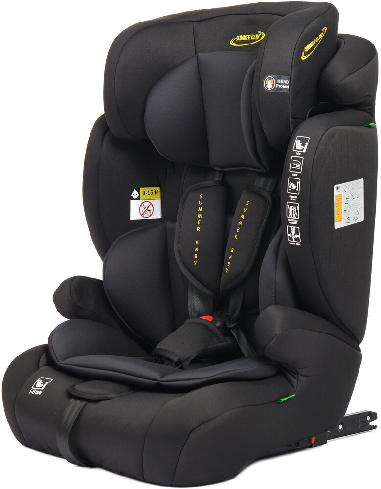 Autotool Summer Baby Porto Isofix, 9-36 kg, must цена и информация | Turvatoolid ja turvahällid | hansapost.ee