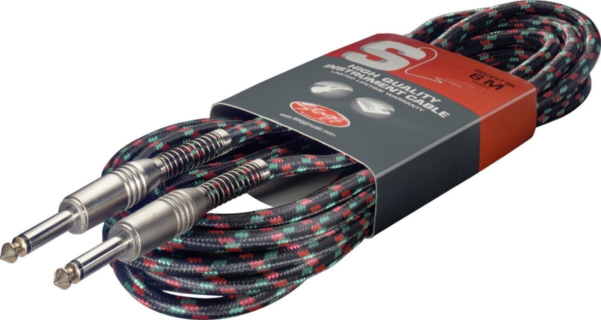 Stagg SGC6VT BK, Aux 6.3 mm, 6 m hind ja info | Juhtmed ja kaablid | hansapost.ee