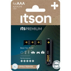 Элементы itson itsPREMIUM Alkaline LR03IPR/4CP цена и информация | Батарейки | hansapost.ee