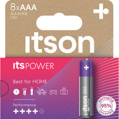 itson itsPOWER patarei Alkaline LR03IPO/8HH hind ja info | Patareid | hansapost.ee