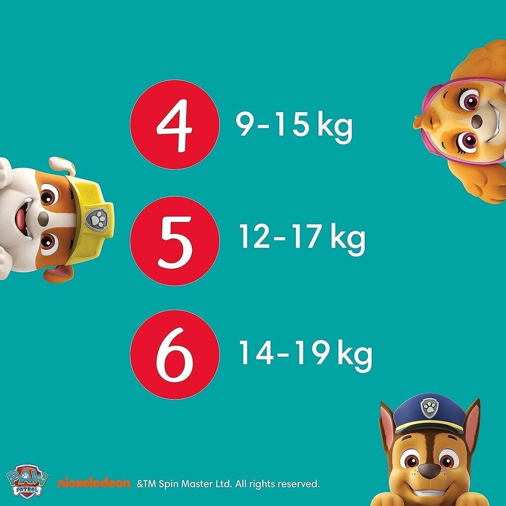 Mähkmed Pampers Paw Patrol (14-19 kg) suurus 6, 138 tk цена и информация | Mähkmed, riidest mähkmed | hansapost.ee