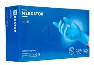 Перчатки нитриловые одноразовые Mercator Nitrile, синие, 100 шт. цена и информация | Аптечки | hansapost.ee