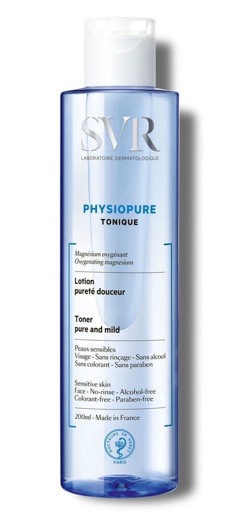 Toonik tundlikule näonahale SVR Physiopure 200 ml цена и информация | Näopuhastusvahendid | hansapost.ee